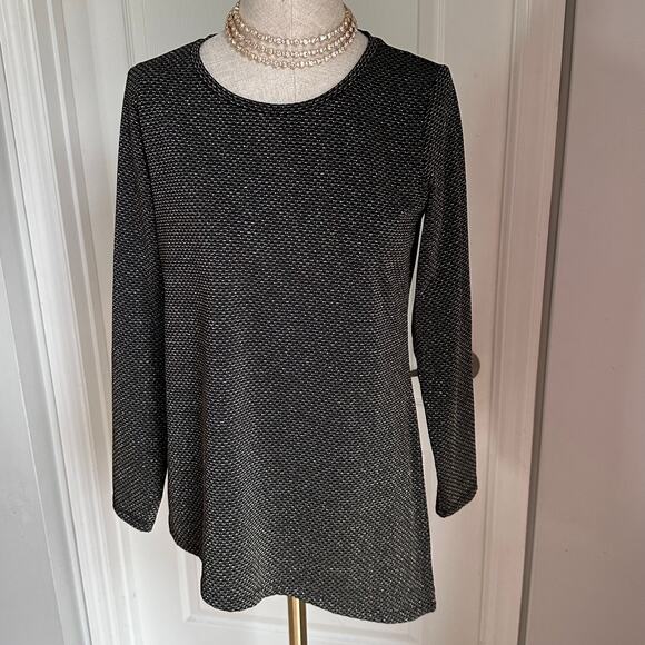 Calvin Klein metallic gold trim asymmetrical top blouse - Picture 1 of 9